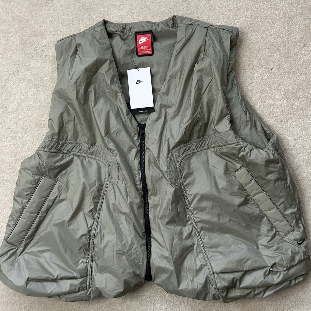 Nike Tech Men Large Tall Woven Vest Loose Fit Nylon Lightweight Packable Pockets